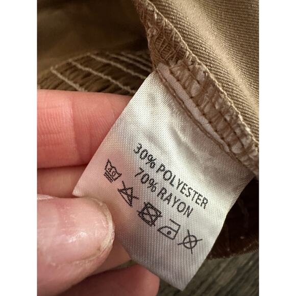 Micas Women's Medium Light Brown Foldover Smocked Side Zipper Tube Top - Picture 6 of 7